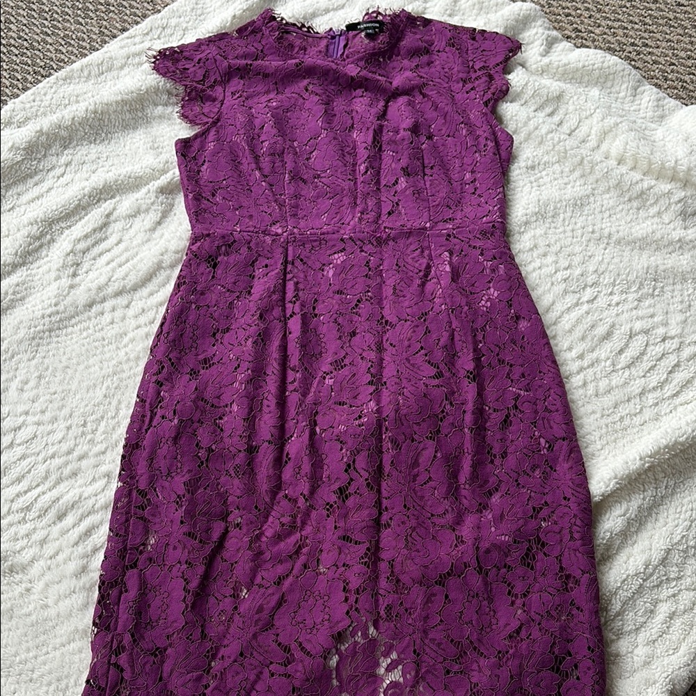 Fashion Purple Lace Dress